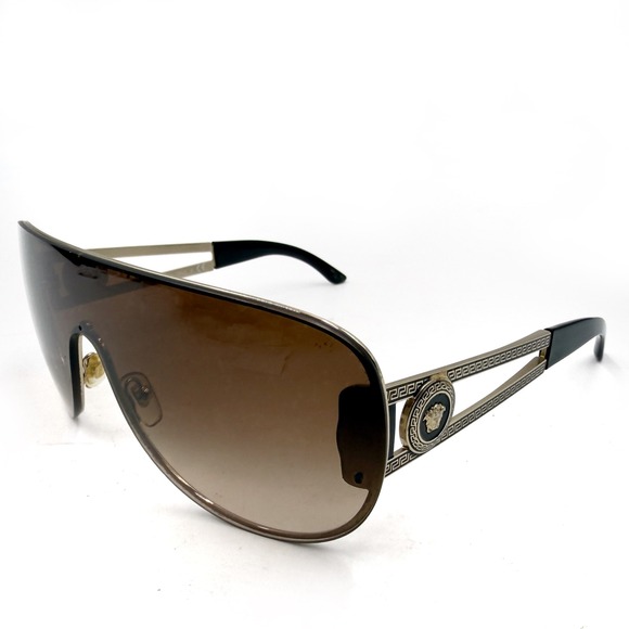 Versace 2166 Shield Sunglasses Medusa Gold Metal Frame - Picture 3 of 11